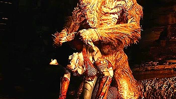 Khajiiti teen 18+ Takes A Massive Throbbing Troll Cock Up Her Ass