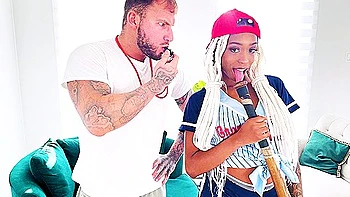 Mocha Honey - Coach Sticking His Bat In Ebony Ass