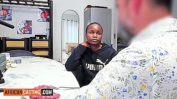 Busty Ebony Teen 18+ Rides Big White Cock