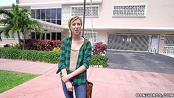 Van Blowjob & Upside Down Fuck For Sweet Slender Teenie Haley Reed