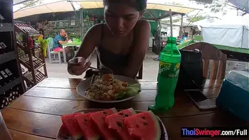 Real amateur Thai teen cutie fucked after lunch by her temporary boyfriend