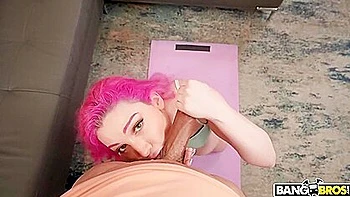 Lily Lou Notices Lawson Looking At Her Bazookas, So This Babe Begins Sucking His Hard Knob