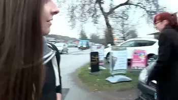 Naughty brunette teen babe Leyla pissing outdoors