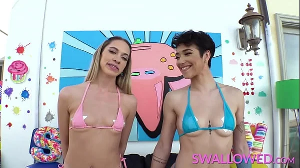 SWALLOWED Khloe Kapri and Brooklyn Gray are cocksucking queens