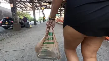 Wife in mini skirt with no panties flashing