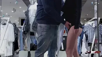 risky quick public handjob in a crowded shopping mall