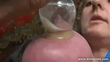 Lactating nipples in vacuum and squirting orgasm
