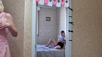 Caught My Stepsister Playing With Her Pussy Ended Up Cumming Together. Halloween 2025