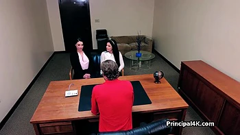 Secretary And Principal Sucking Knob At The Office