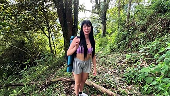 Hot Latina Brunette Gets Horny In The Forest