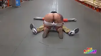 Clown gets dick sucked in The Home Depot
