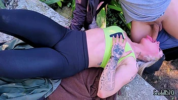 Slut Deep Throat Blowjob Outdoors For A Stranger!