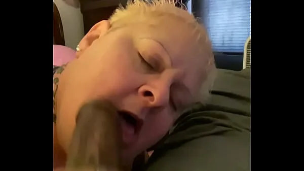 Trailer granny gumjob deepthroat 9 inch BBC facial only gags once on 9 inch cock  no teeth