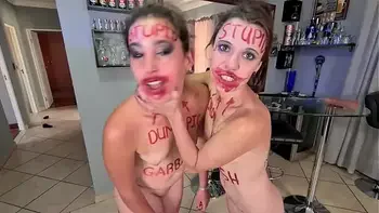 Two stupid whores doing stupid things | self humiliation and humiliating each other