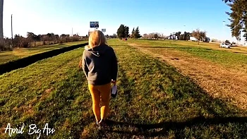 April BigAss Drinks Piss on Street in Real Outdoor Risk