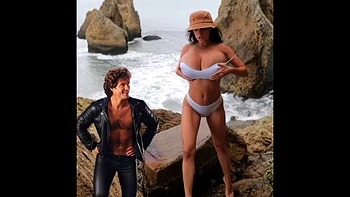 WENDY FIORE CHELSEA CHARMS BESHINE david hasselhoff. love story? with 3 Busty Women in Black Thong Bikinis