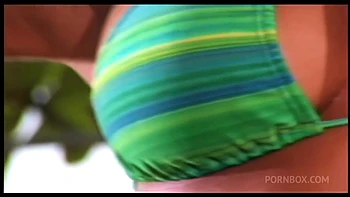 Girl fucks hard with her boyfriend on the beach in a doggy pose