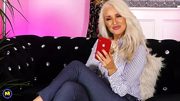 Busty MILF Ashley Loves to Play with Herself When She's on the Phone