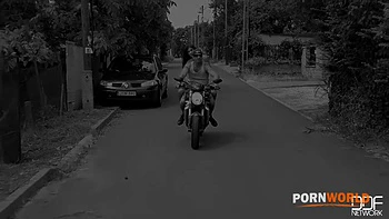 Redhead Shona River Rides Biker's Big Dick In The Outdoors