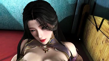 3D Hot Stepsister Teasing Her Big Dick Stepfather to Fuck Her Wet Pussy