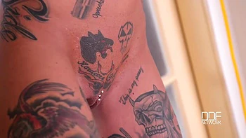 Pierced Pussy Stuffing - Inked Submissive Double Penetrated