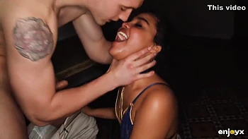 Black Booty Selva Getting Her Hairy Pussy Fucked Standing Doggystyle