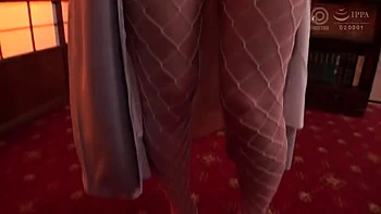 シーランジェリー美女が切ない表情で男の乳首舐めやフェラでご奉仕調教プレイ