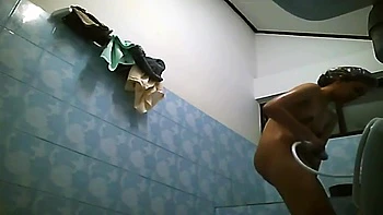 Lovely ass asian naked in a shower