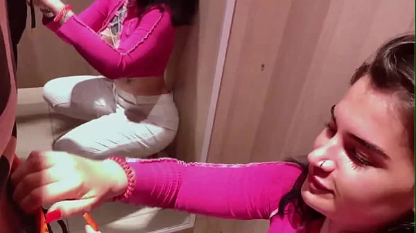 Best risky blowjob and doggy fuck in dressing room