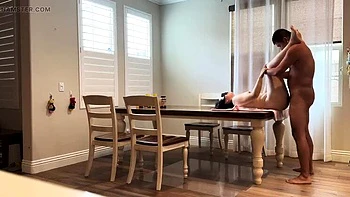 Fucking My Buddy's Wife on the Dining Table While He's Out of Town - Asian MILF Brunette Loud Moaning