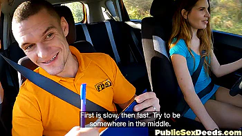 Driving learner riding dick