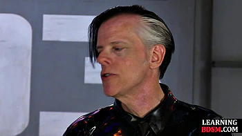 Wrapped babe dominated by master