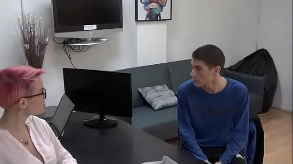 Horny ladyboss loves banging young job candidates