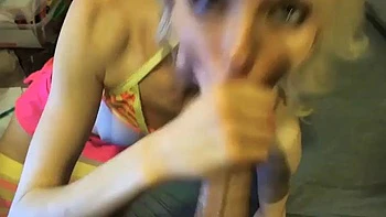 Skinny Blonde cam show 1: Blowjob, Amateur  Xnxx Porn