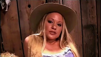 Blonde cowgirl fucked by a black cock