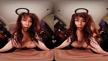 JAV POV: Cowgirl, Missonary  Brunette VR Porn