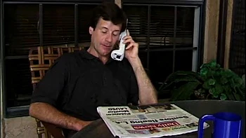 Teen has hot sex on a chair outside