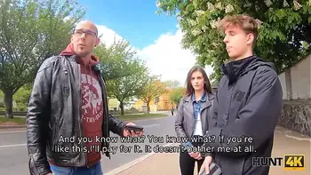 HUNT4K. Naive boy for cash permits experienced hunter to fuck his GF