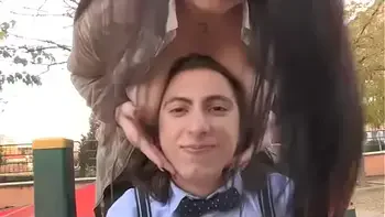 Busty chubby babe teaches a young guy how to fuck