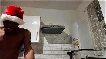 Bambi Beauty Elf Blowjob with Livie Blainn - Amateur BBW Christmas Group Sex BBC Sucking in Kitchen
