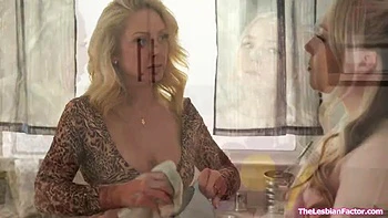 My busty blonde stepmom likes lesbian porn just as I thought