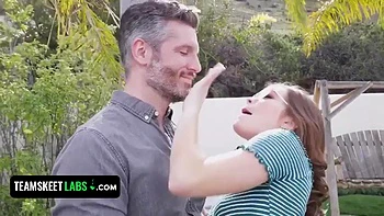 TeamSkeet Labs - Slutty Tiny Brunette Gets Her Pussy Fucked Hardcore While Her Boyfriend Is Watching: Porn