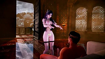 3D Big Boobs Stripper Teasing the Big Cock to Fuck Her Ass