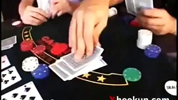 Stepmom and stepson plays strip poker: Blowjob, Doggy  Missonary Porn