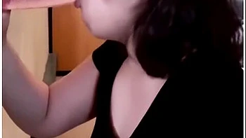 Sucking And Gagging On A Dildo