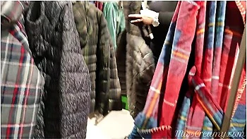 My Wife In Shopping Mall Without Panties Sucks Cock Of Her Student In Dressing Room - Misscreamy