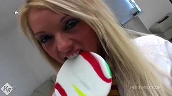 A Spitroast Lesson For The Platinum Blonde Beauty