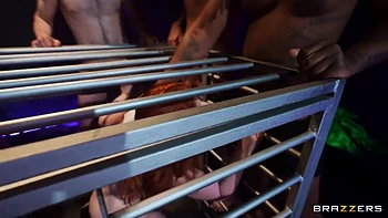 Submissive Crazy Blowbang While Caged Up - Abigaiil Morris