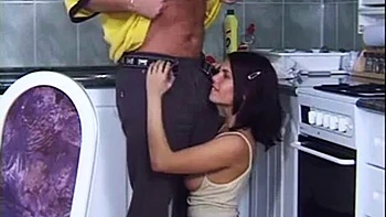 Cute Teen Fucked In The Kitchen: Blowjob, Doggy  Missonary Porn