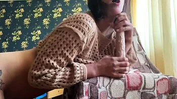 Karolina Green Creamy Pussy Squirts on Big Dildo - Solo Cowgirl Riding & Real Orgasm